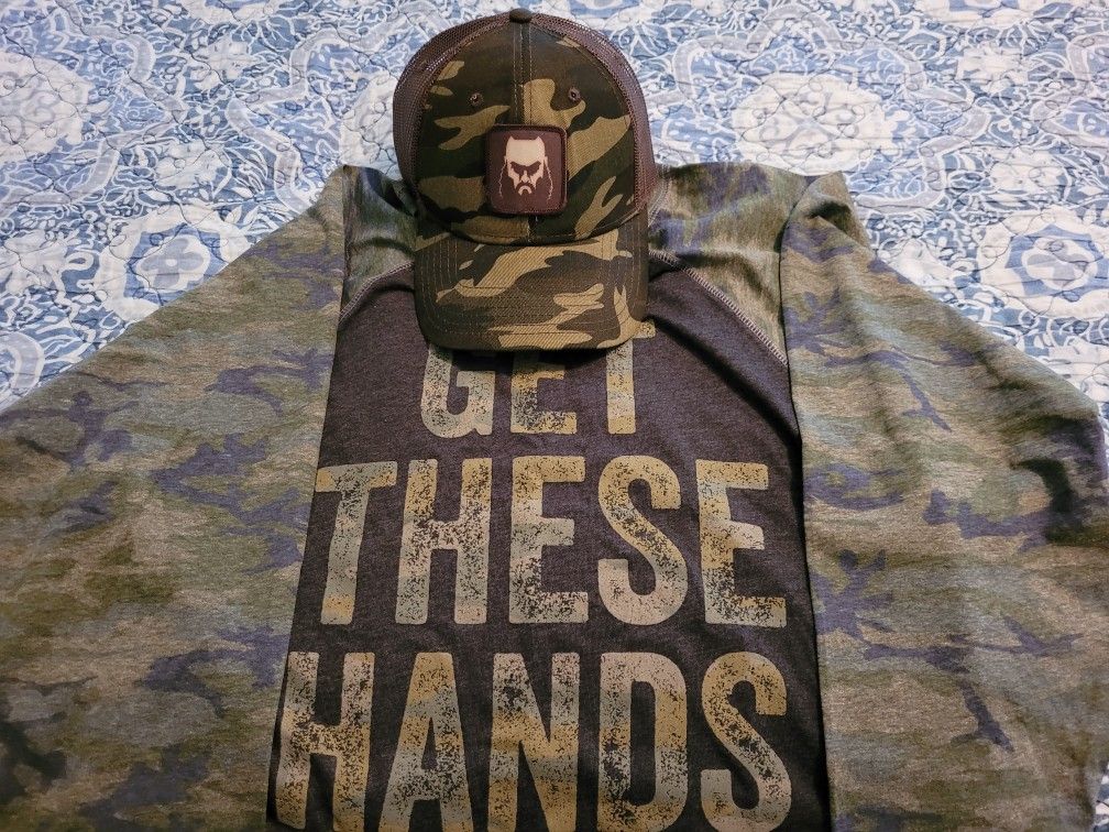 WWE Braun Strowman Get These Hands Camo Medium Shirt