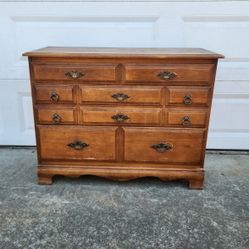 42" Wood Brown Dresser Chest Vintage Dovetail Modern Bedroom Furniture _ All Drawers Slide Smoothly