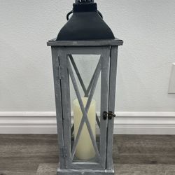 Decorative Lantern With Candles 15”