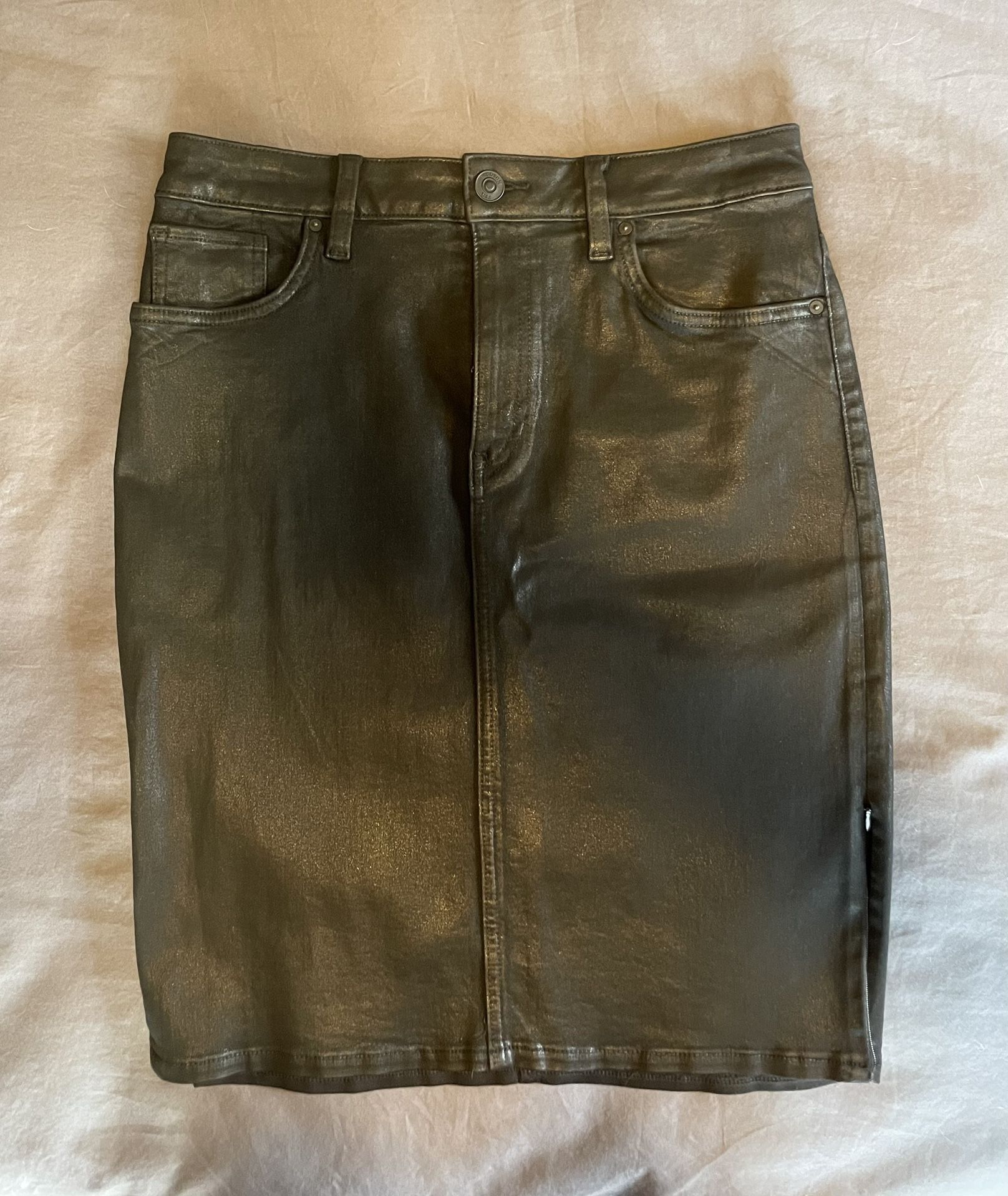 Hudson Jeans Black Coated High Waist Skirt - Brand New! Size 29