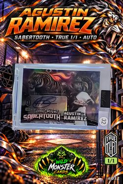 Agustin Ramirez Wild Card Dino-Might Sabertooth True 1/1 Auto #032