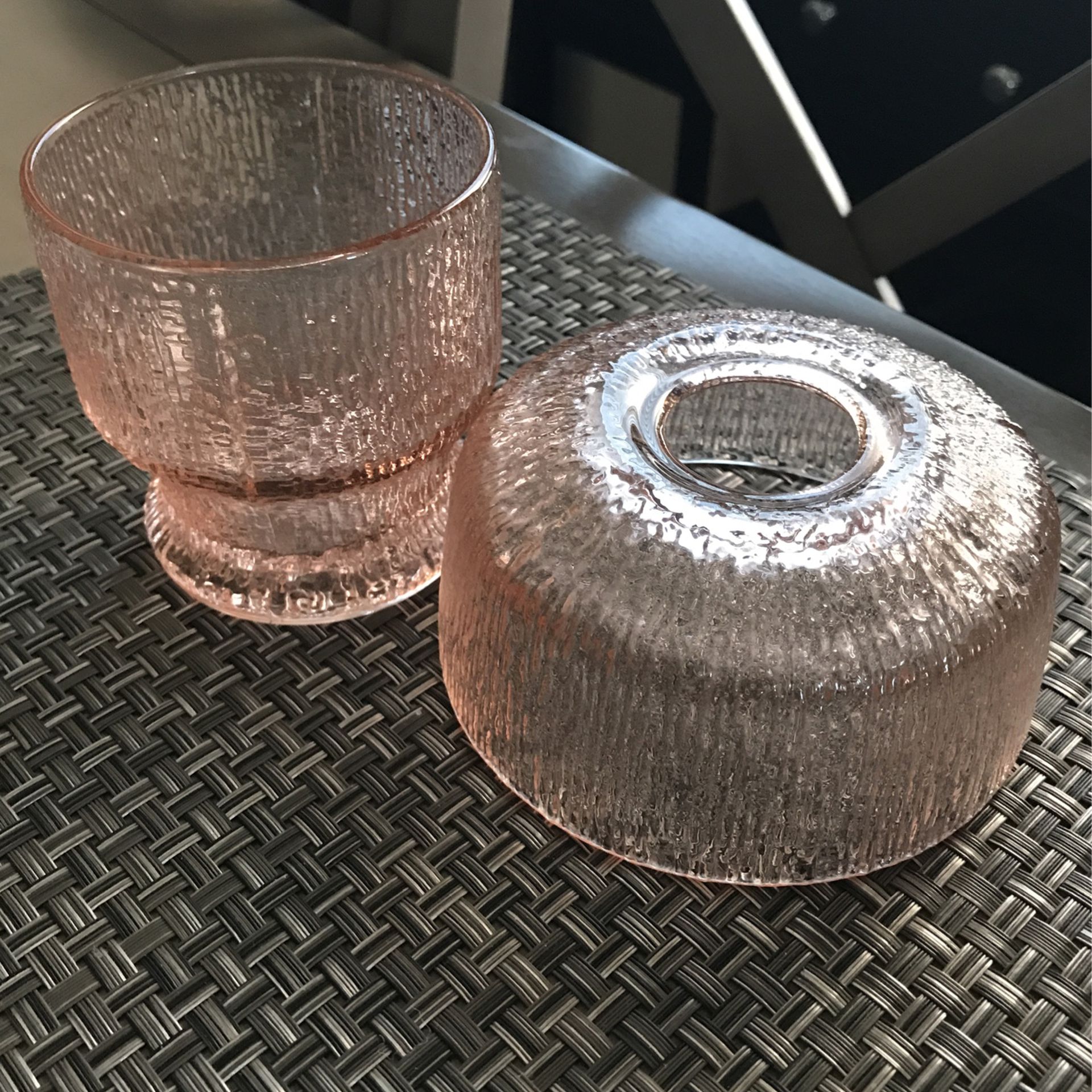 Quality Pink Glass  Tea light Lamp Candle Holder