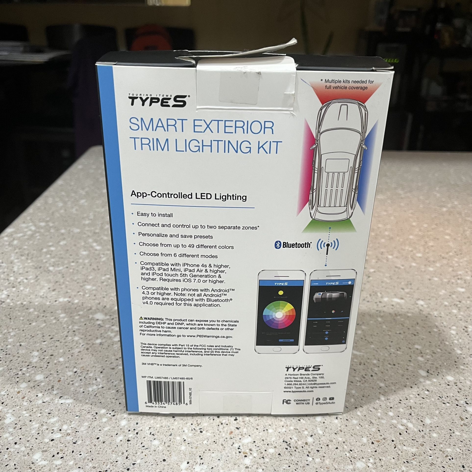 TYPE S Multiple Color Smart Exterior Trim Lighting Kit Open Box for