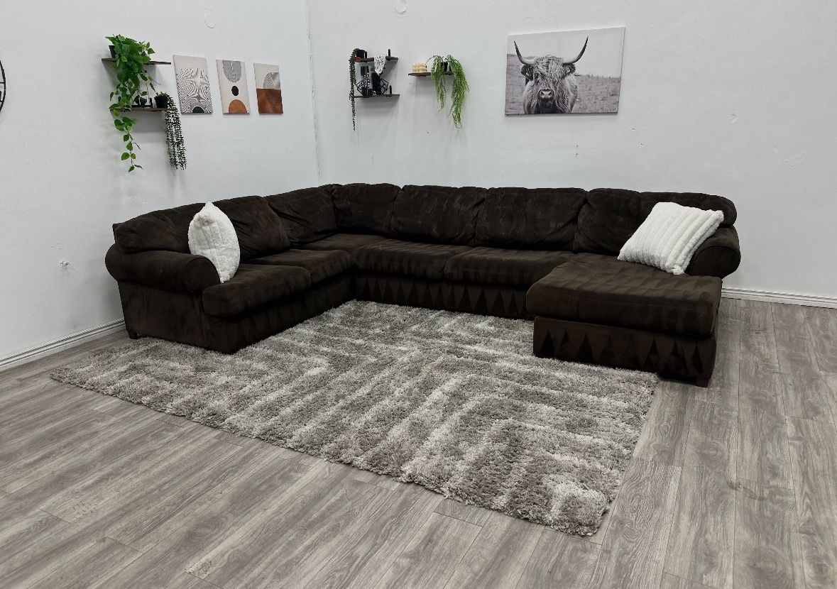 Brown Sectional Couch - Free Delivery