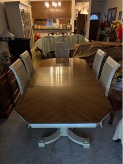 Vintage Dining Set 5 chairs with China cabinet