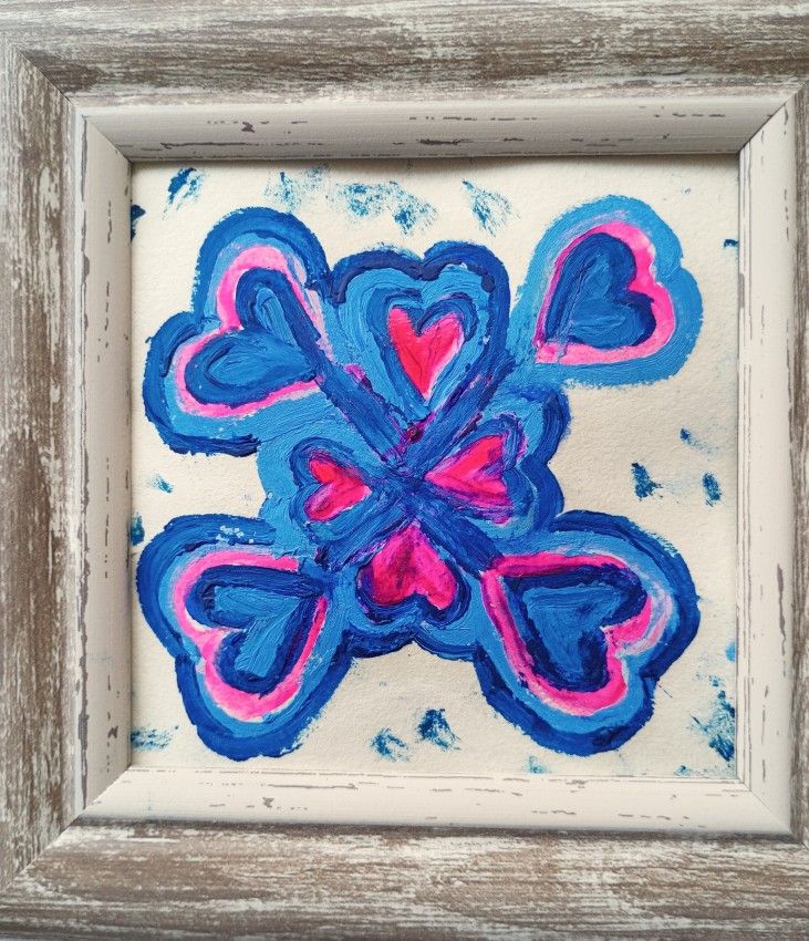 Acrylic Heart Art 4x4