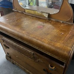 Vintage Dresser And Mirror 