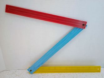 Mid Century Vintage 60's Folding Woolworth Woolco Yardstick Ruler 3 Colors Quick 36" Total Length