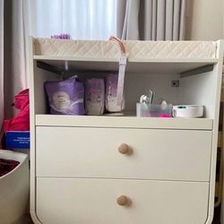 Ikea MYLLRA Changing table with drawers, white