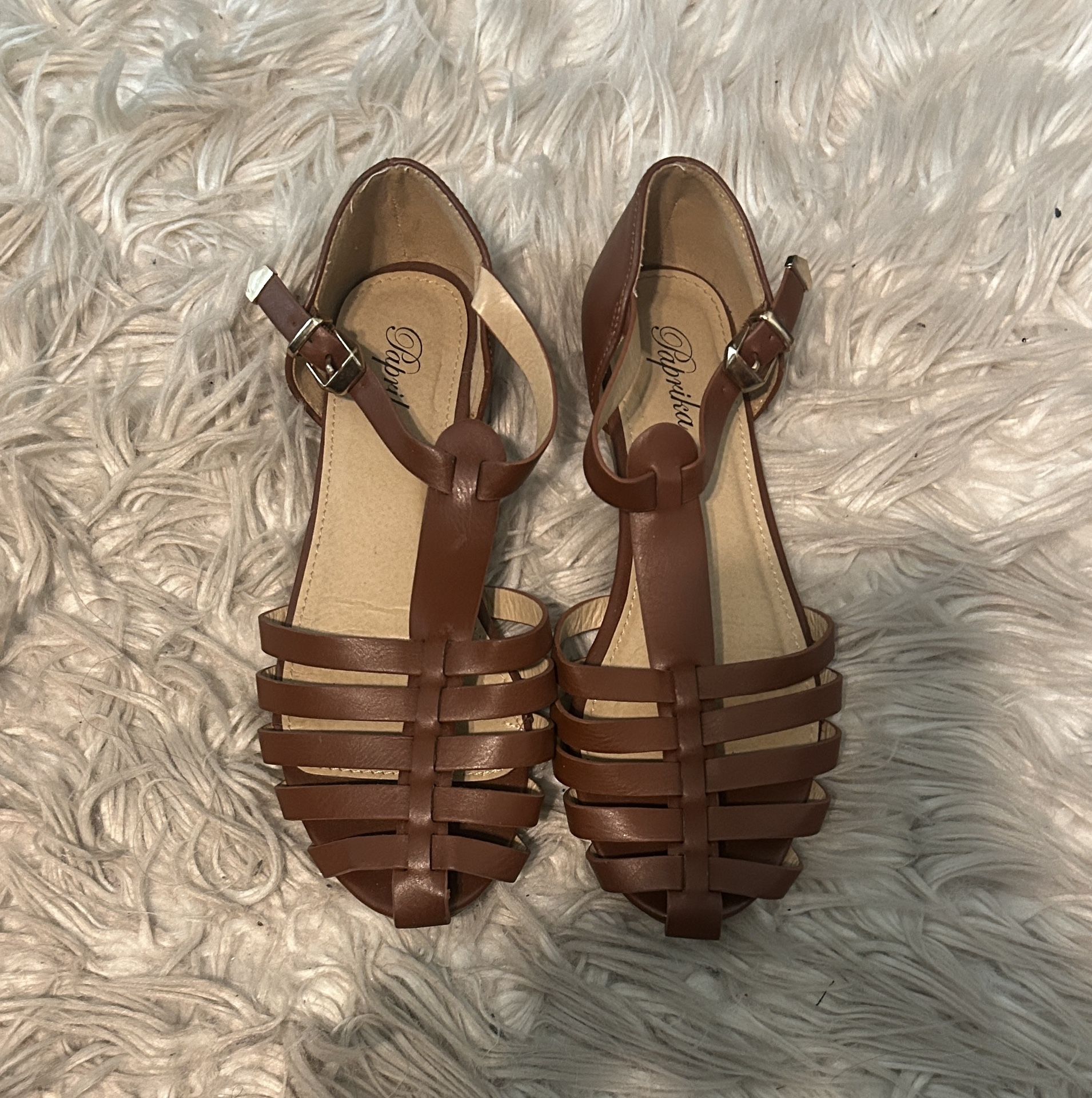 Women Paprika brown Strappy Sandals size 7.5