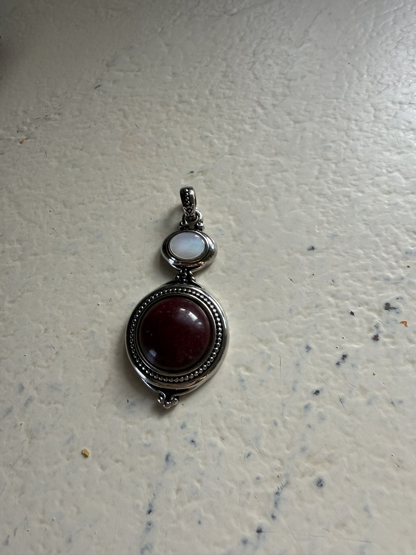 Genuine Jasper Silver Pendant