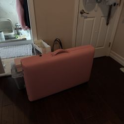 Pink Massage Table With Topper