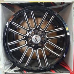 20x10 XF-232 6x135/6x139.7 black milled wheels