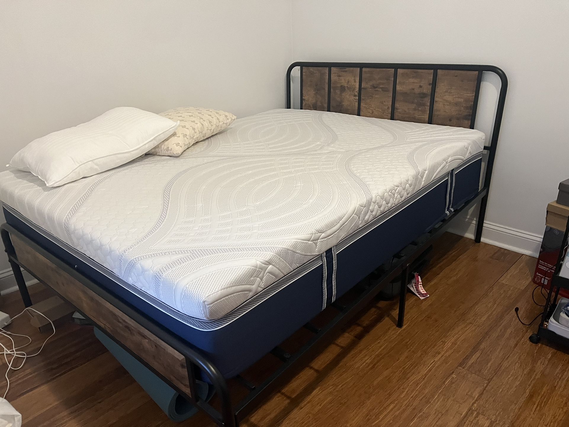 MUST GO - Wood And Metal Bed Frame