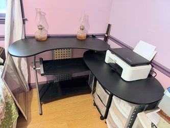 Black L-Shaped Corner Computer Desk