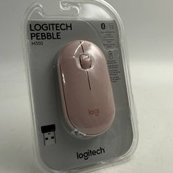 Logitech Pebble M350 Wireless Mouse 2.4 GHz USB Receiver or Bluetooth - Rose NEW