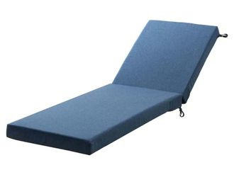 Outdoor Chaise Lounge Cushion 22.4" x 71.9" x 3.5" – Water-Resistant Blue