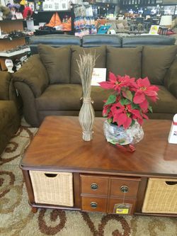 Brown Microfiber Sofa and Love Seat