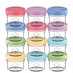 KeaBabies 12prep jars baby food storage glass containers- NEW