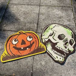 Creepy Co. Skull & Pumpkin Halloween Rugs 