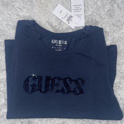 New Navy Blue Guess T Shirt