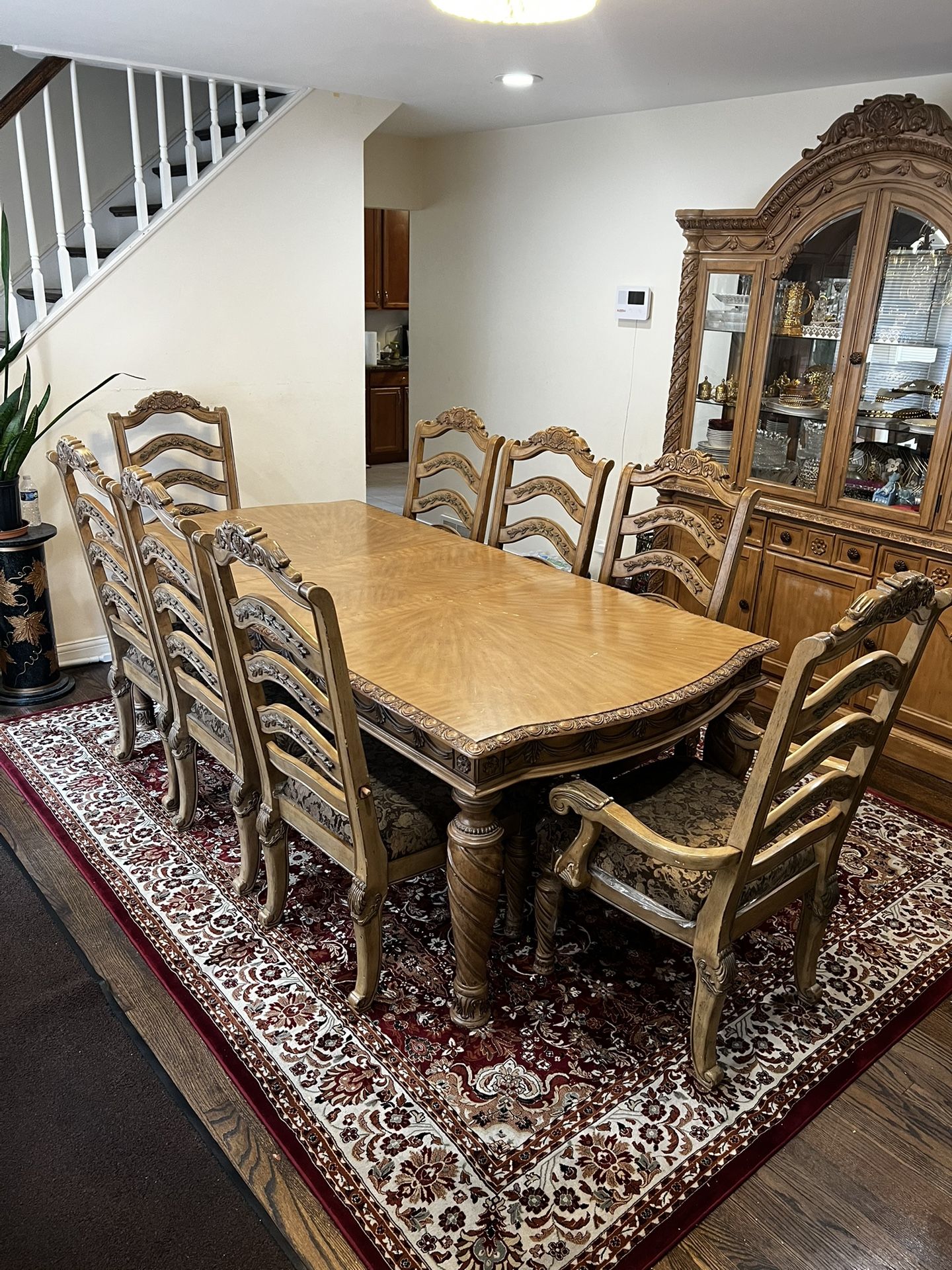 Intricate Wood Dining Room Set Of Table, 8 Chairs, & Buffet!,All Products : American Fashion Style Bags On Sale