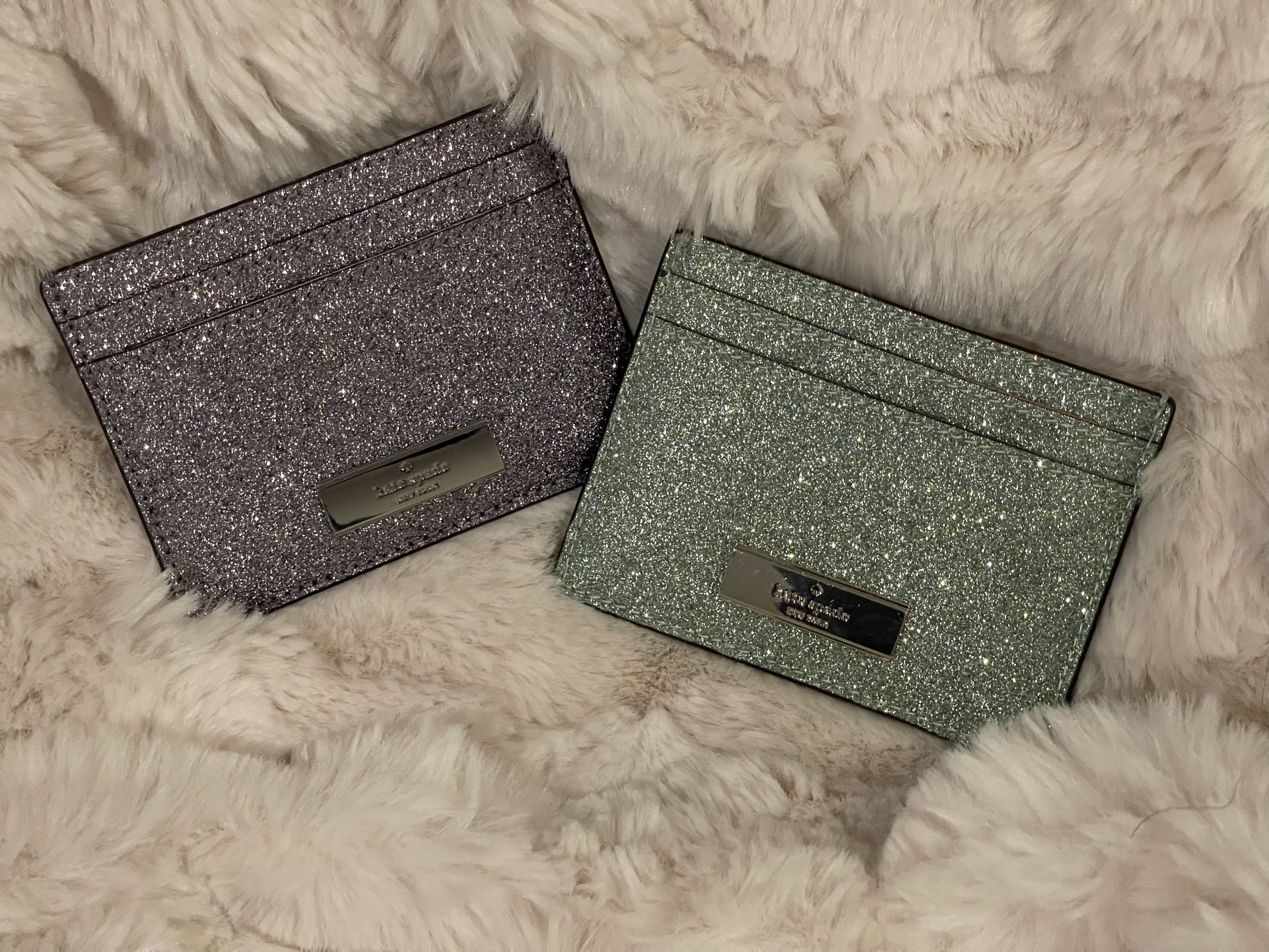 Purple And Green Pocket Wallets - Sparkly