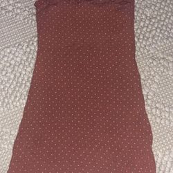 Mini Pink Dress With White Polka Dots