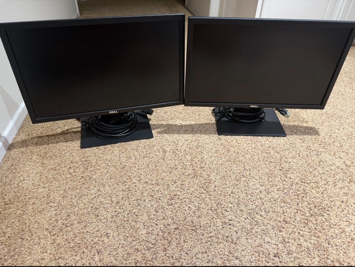 Two Dell 21.5-inch Full HD (1920x1080) LED-backlit monitors