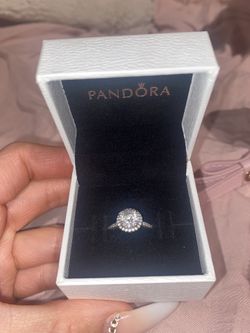 Pandora Ring Round Sparkle Halo Size 5