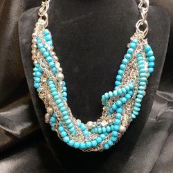 Chunky Turquoise Statement Necklace