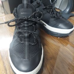 Black Burberry Mesh Nubuck Union Sneaker Shoes 