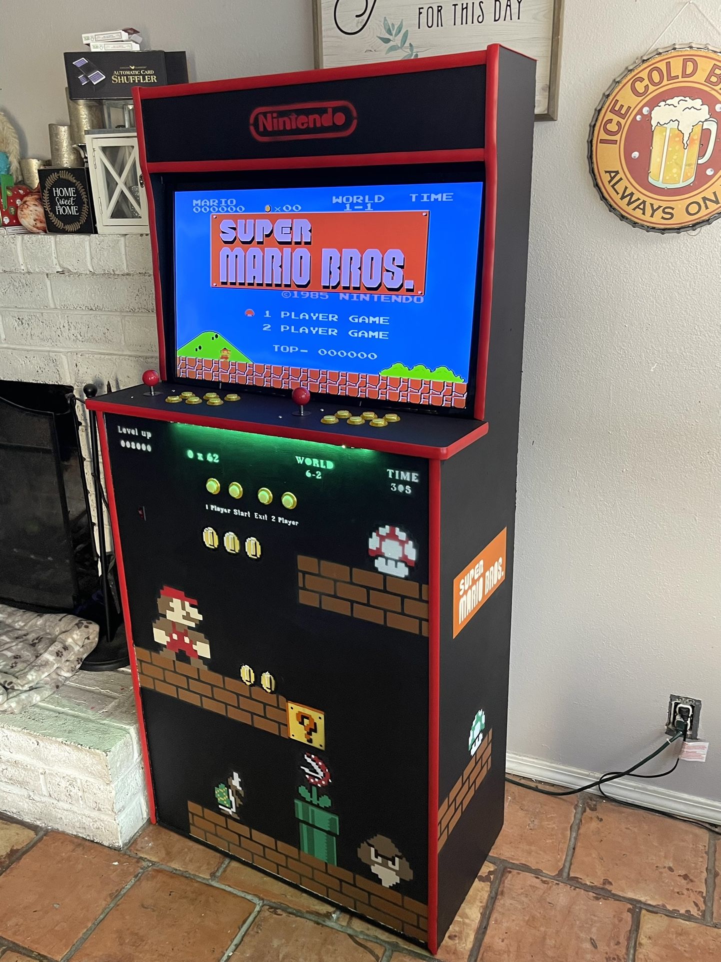 Custom Super Mario Arcade Cabinet with over 20,000 Retro Games NES SNES SEGA