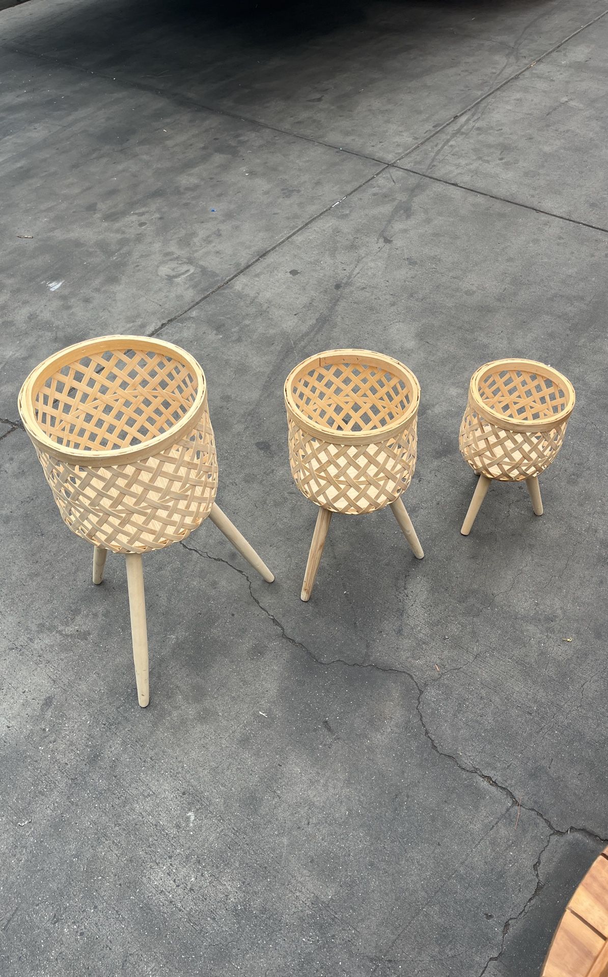 3 Pc. Hand Woven Plant Pots