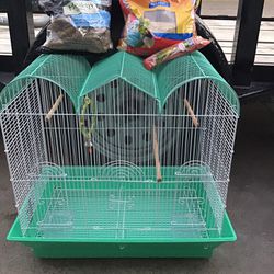 Bird Cage And Food
