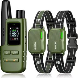 Shock Collar for 2 Dogs with Remote, 4200FT Range, Fits 10-120 lbs (Green) IPX7 Waterproof Electric Training Collar, 4 Adjustable Modes, Security Lock