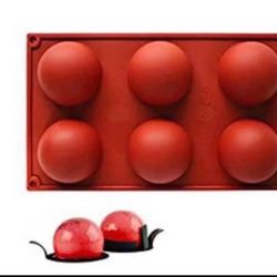 Brandnew 1PC Large Semi Sphere Silicone Mold for Chocolate,6 Holes Non Stick Baking Mold