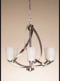Brushed Metal Modern Chandelier Light Fixture