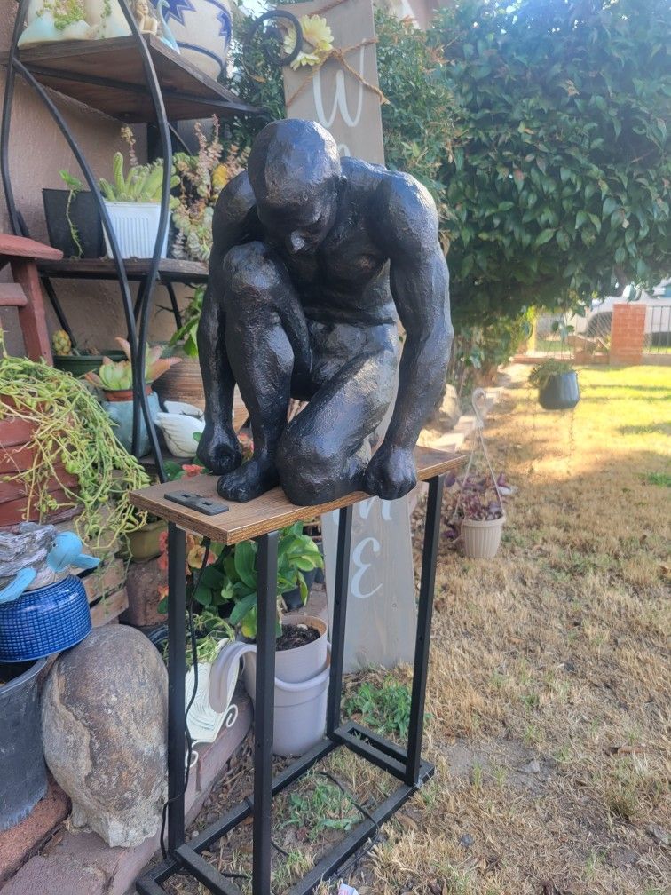 Statue, Decoration, Man On His Knee