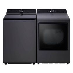 LG ThinQ Smart Washer & Electric Dryer Set – Black Steel / 5.5 Cu. Ft. Mega Capacity