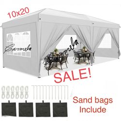10’x20’ Large Canopy Tents for Parties,birthday 🎉 Outdoor Tent With Sides Shelter Gazebo Camping,park 