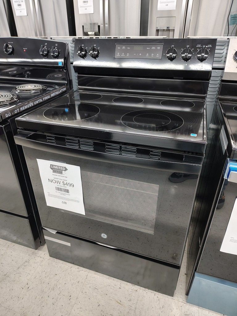 GE 30" 5 Burner Element Free-Standing Electric Range with Crisp Mode