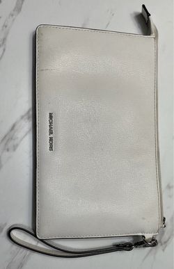 Michael Kors White Leather Wristlet Clutch