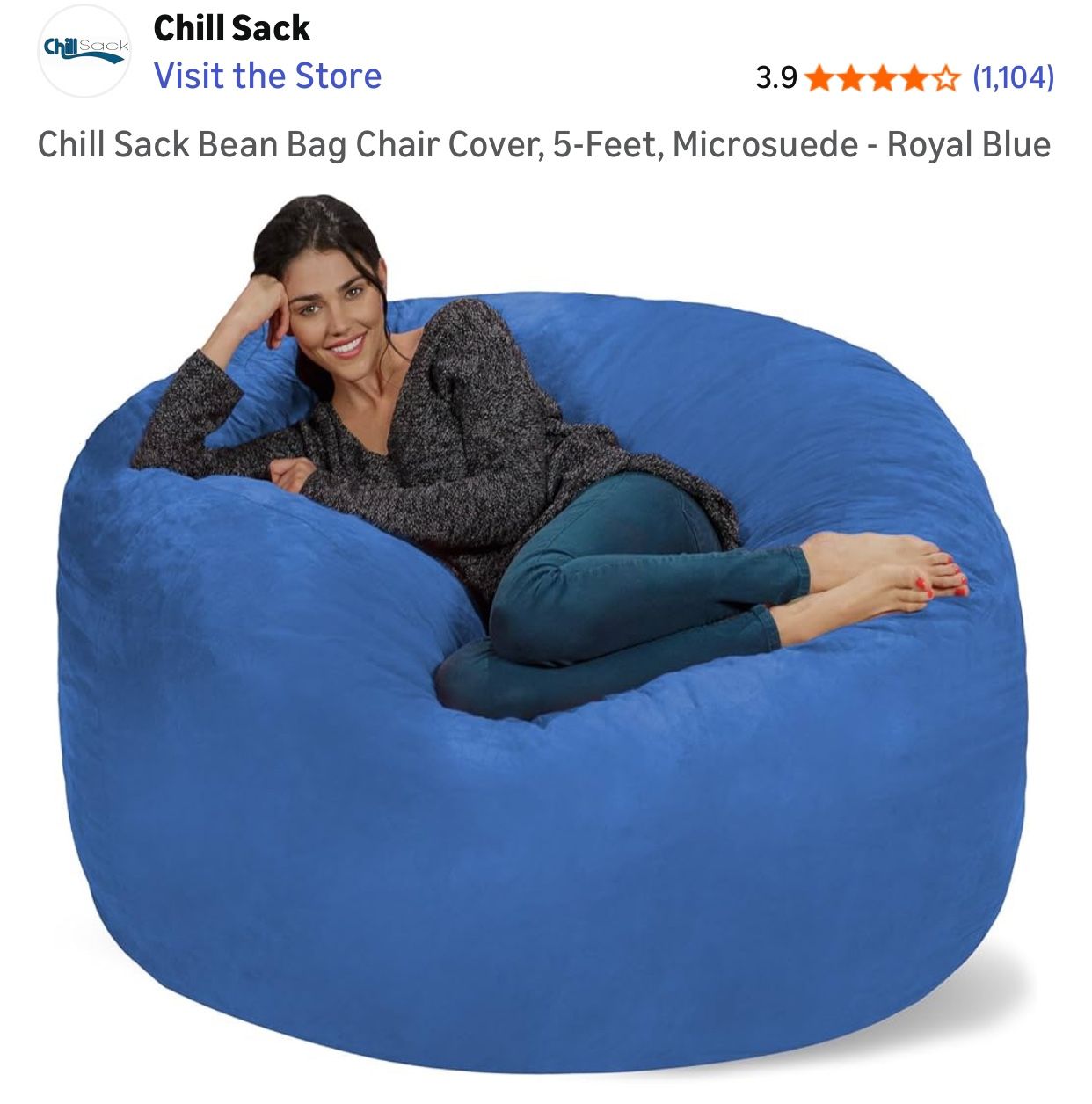 Chillsack Giant Bean Bag - Blue