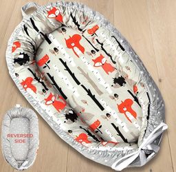 Baby Lounger Soft and Breathable Newborn Lounger Reversible Baby Nest Sleeper