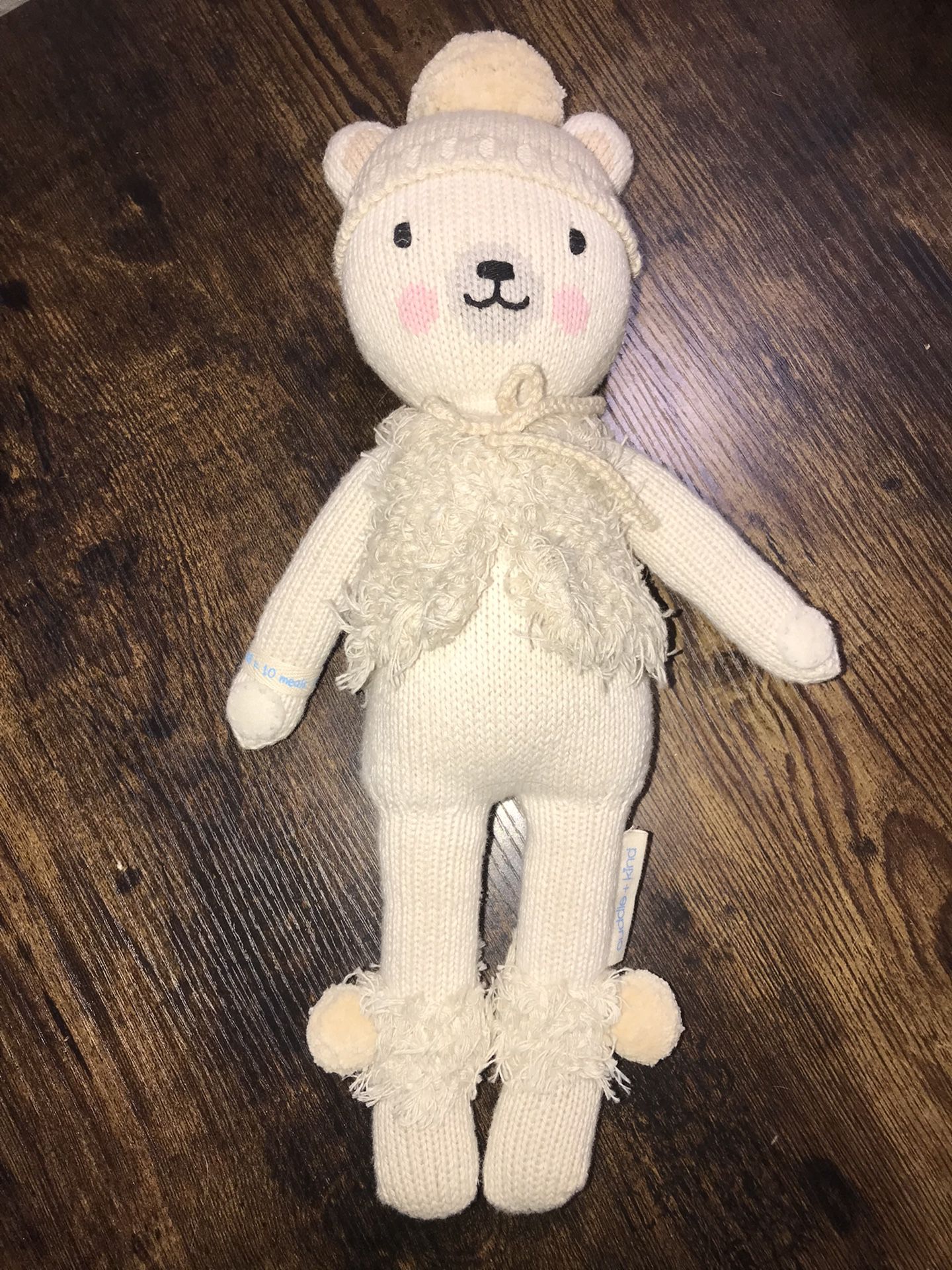 Cuddle + Kind Stella The Polar Bear Knit Doll Baby Plush Toy 15” Inch