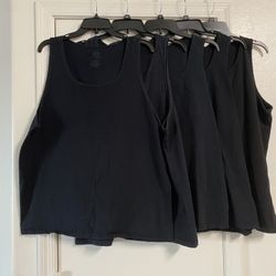 5 Mens Black Tank Tops Size Large 4 Fruit of the Loom Platinum & 1 Pro Club 