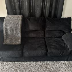 Black Corduroy Couch, Barely Used