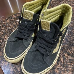 Vans Sk8 Hi Black And Gold Size 8