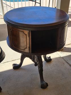 Antique mid-century mahogany book table